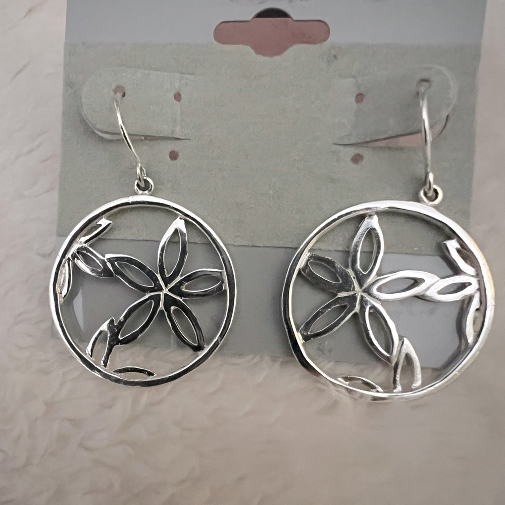 Sale* Nwot Solid Sterling Silver Flower Dangle Ea… - image 2
